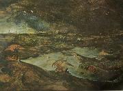 Pieter Bruegel stormen.ofullbordad oil painting on canvas